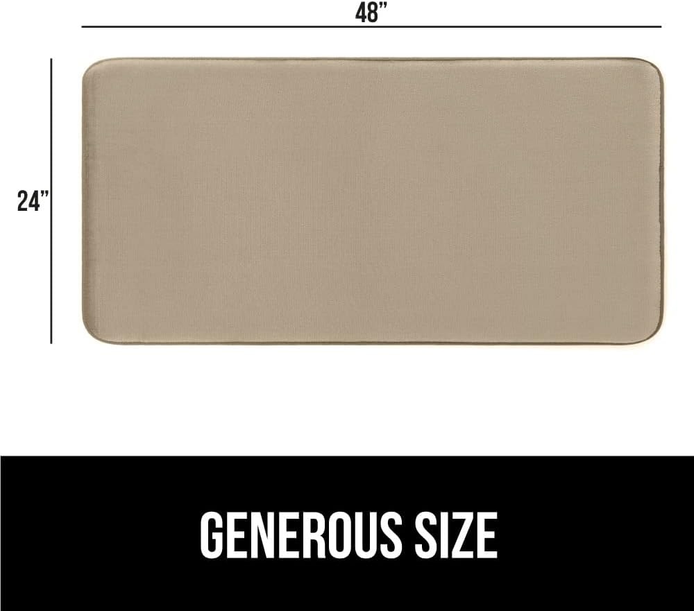 image:imageGORILLA GRIP Textured Backing Bathroom Rugs Soft Memory Foam Absorbent Striped Bath Mats Machine Washable amp Fade Resistant Bathmat Accessories for Floor Home Decor Shower Essentials Grey 30x18Beige