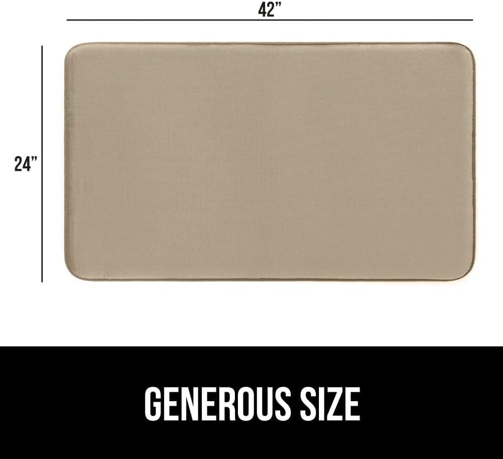 image:imageGORILLA GRIP Textured Backing Bathroom Rugs Soft Memory Foam Absorbent Striped Bath Mats Machine Washable amp Fade Resistant Bathmat Accessories for Floor Home Decor Shower Essentials Grey 30x18Beige