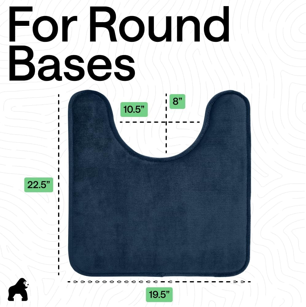 image:imageGORILLA GRIP Textured Backing Bathroom Rugs Soft Memory Foam Absorbent Striped Bath Mats Machine Washable amp Fade Resistant Bathmat Accessories for Floor Home Decor Shower Essentials Grey 30x18Navy