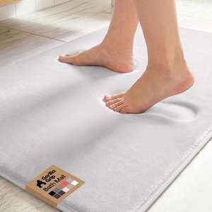 image:imageGORILLA GRIP Textured Backing Bathroom Rugs Soft Memory Foam Absorbent Striped Bath Mats Machine Washable amp Fade Resistant Bathmat Accessories for Floor Home Decor Shower Essentials Grey 30x18Light Gray